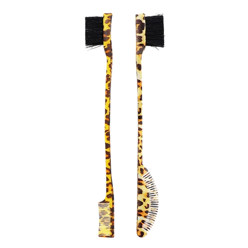 

Leopard Pattern Hair Edge Brush Double Sided Edge Control Hair Combs Eyebrow Brushes Smooth Comb Grooming Tool for Drop Shipping