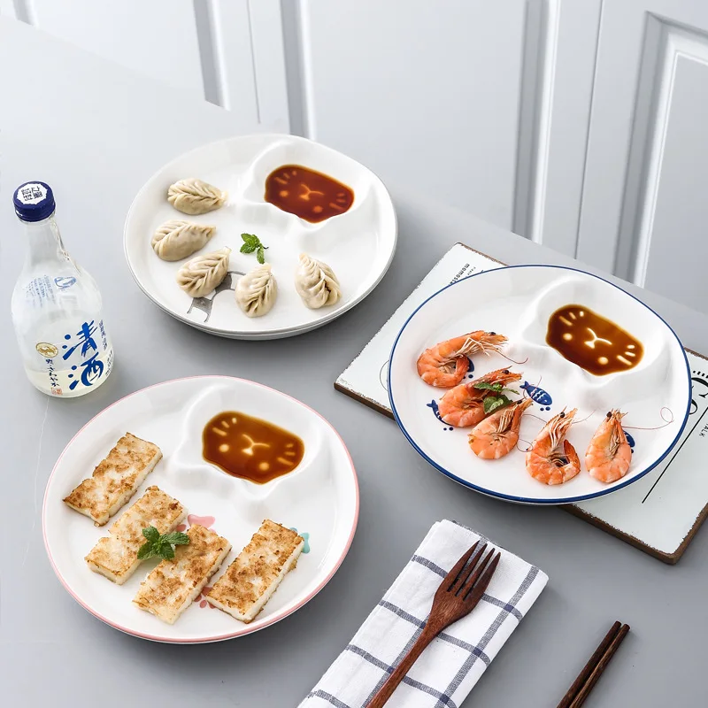

Creative Cat Dumpling Plate Ceramic Plate With Vinegar Plate Japanese Dessert Plate Large Household Dish With Shrimp Plate
