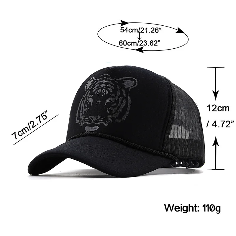 Бейсболка с 3D принтом Тигра для мужчин и женщин Кепка гольфа рыбалки Снэпбэк