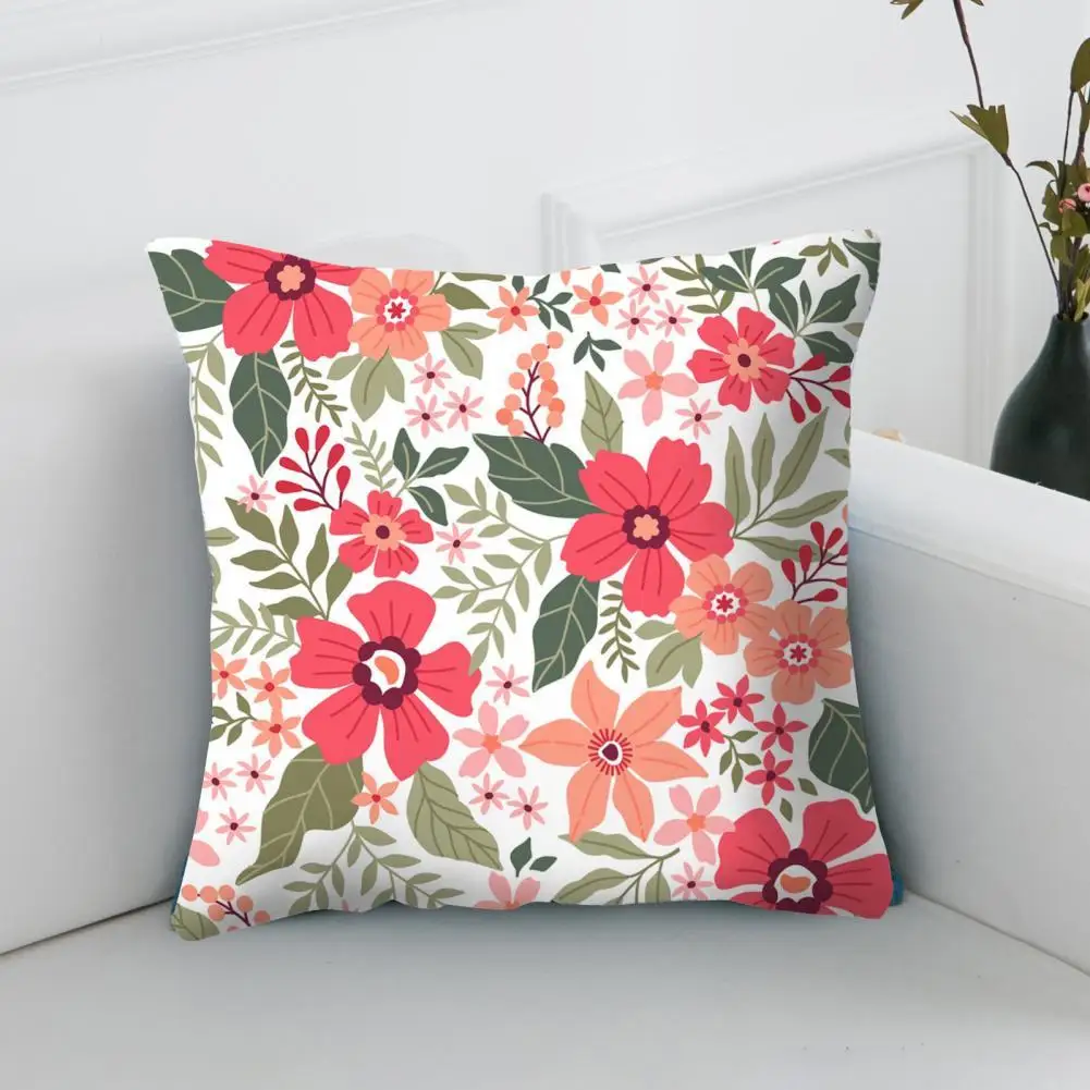 

Chic Floral Print Pillow Case Cushion Cover Polyester Smooth Zipper