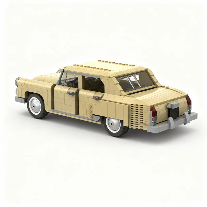 Фото 922 детали MOC: Модель Волга ГАЗ-21, конструктор, игрушки, строительные блоки, рождественские подарки, декоративное изделие, идея для коллекции на день рождения. №4