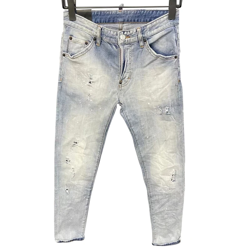 style Starbag DSQ 2023 New harlan overalls men's tide brand fashion versatile thin men's jeans casual pants