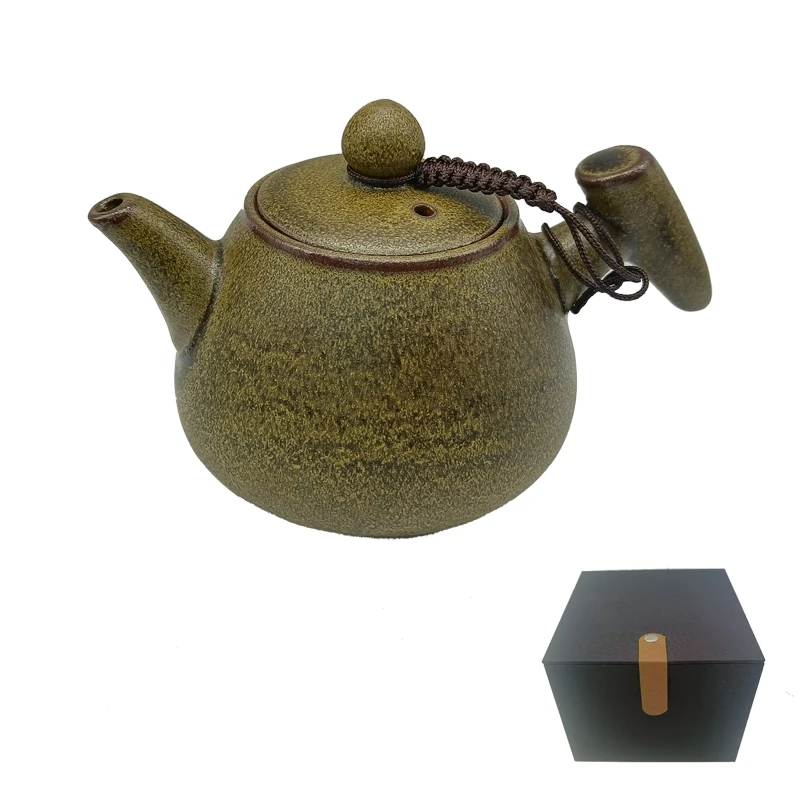 MOZHAN Tenmokus Tea Pot w/Infuser Hole High-end Jianzhan Teapot Kettle by Thousands of year Kiln Fired Craftmenship Gifts