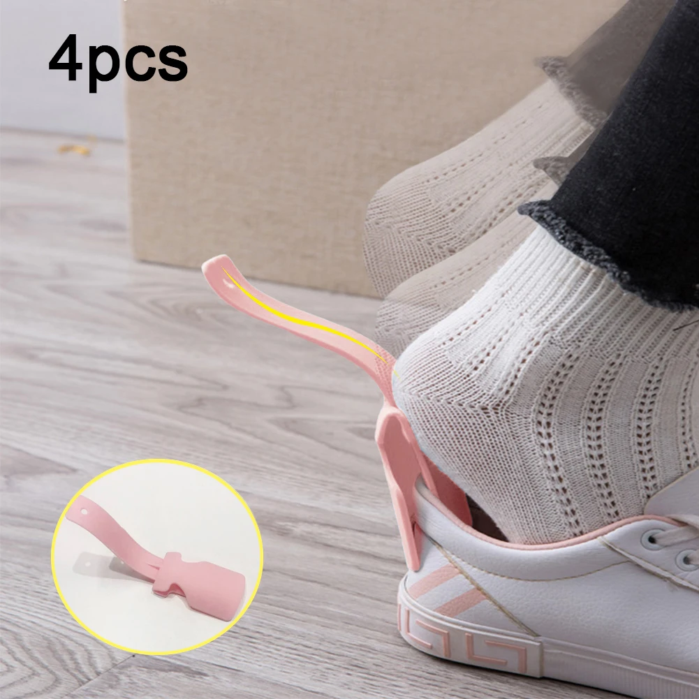 4 шт. обувной рожок с ручкой подъемный вспомогательный пластиковый для обуви