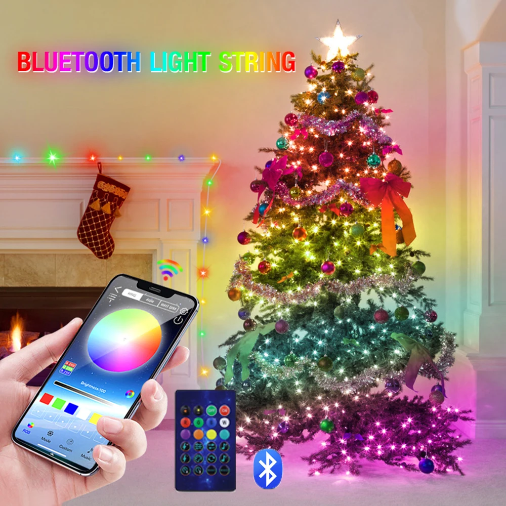Светодиодная Лента Dreamcolor Rgb Ic Ws2812b Bluetooth Smart Control Водостойкая Занавеска Smd Гирлянды