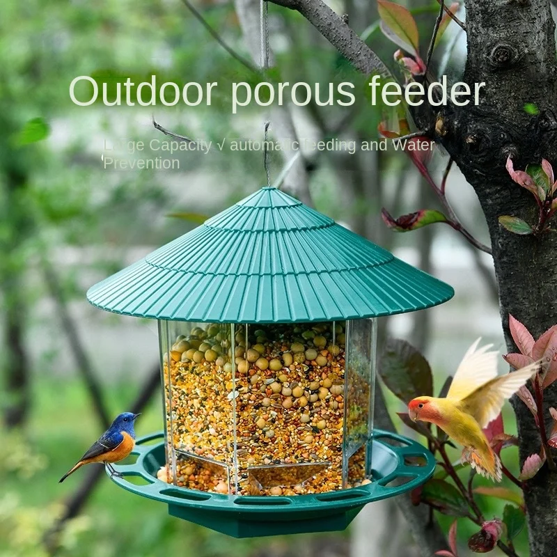 

Bird Feeder Automatic Foot Feeding Tool Outdoor Bird Feeder Hanging Nut Feeding Multiple Hole Dispenser Holder Food Container