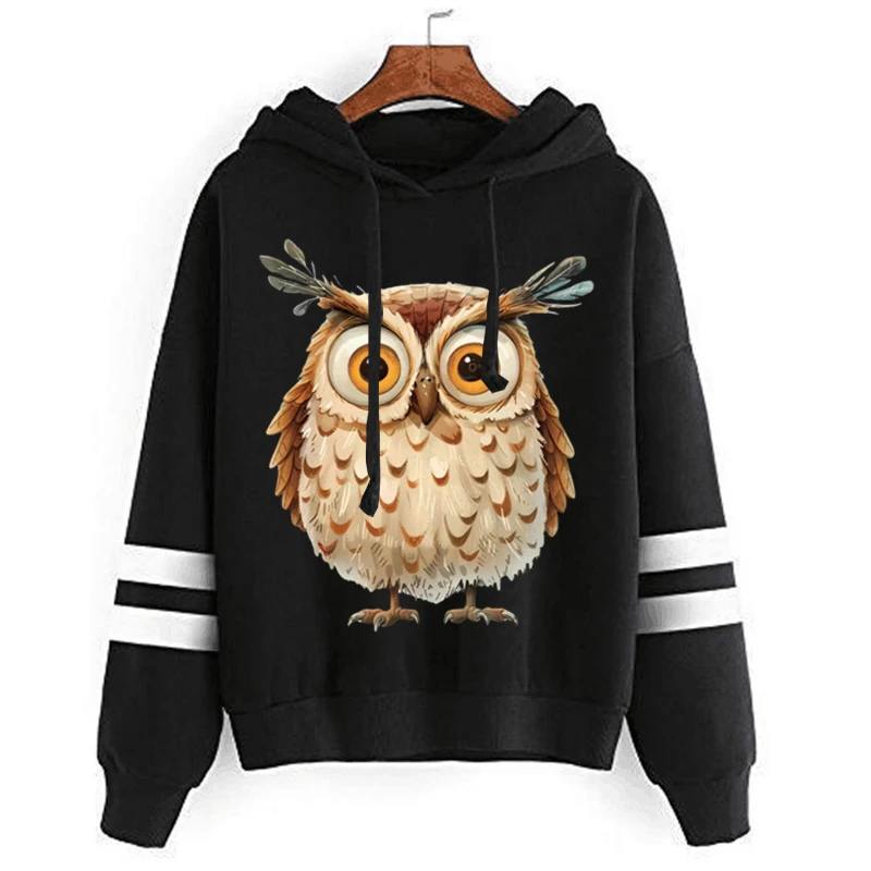 Толстовка унисекс с забавной мультяшной милой совой толстовка капюшоном принтом