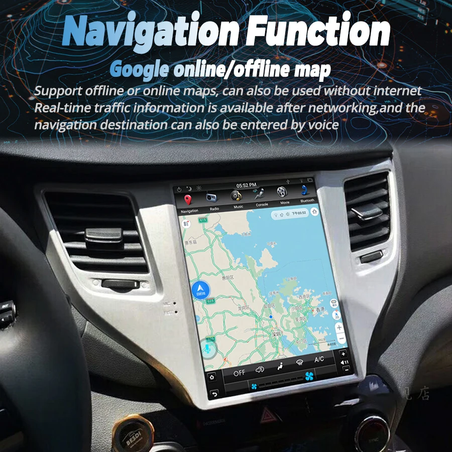 10 4-дюймовый экран Tesla 128 ГБ автомобильная мультимедийная GPS-навигация для Hyundai Tucson