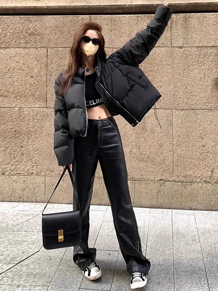 Европейские товары мода 2024 зимняя новая куртка на белом утином пуху женская с