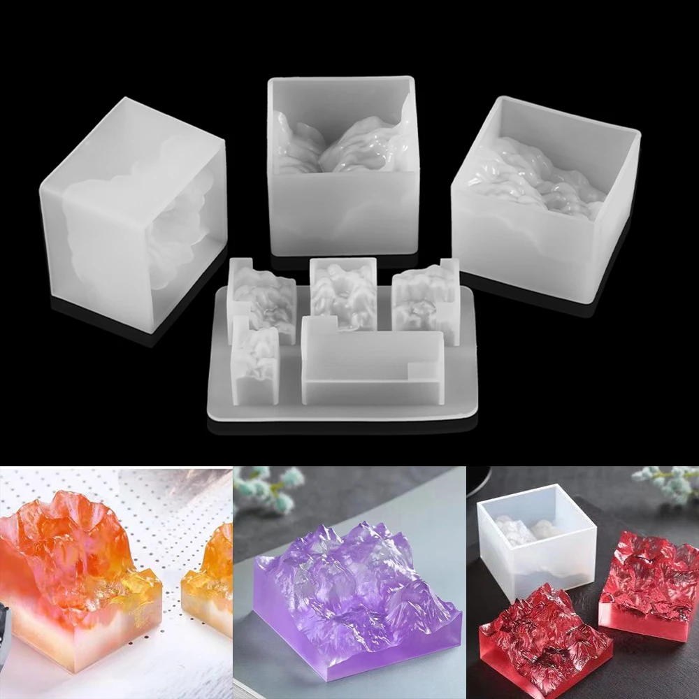 

3D Rockery Epoxy Resin Mold Mountain Silicone Mould Decorative Crafts For DIY Home Table Ornamentation Jewelry Making Molds Tool