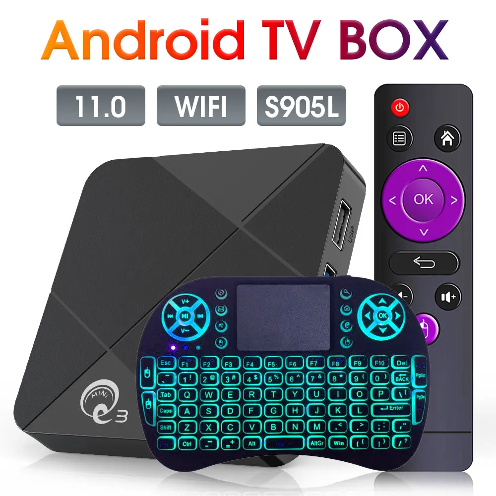 

Set Top TV Box Android 11.0 2.4G Wifi Smart TV Box 4K Support BT A95X Q3 Amlogic S905L Player 2G RAM 8G 16GB ROM