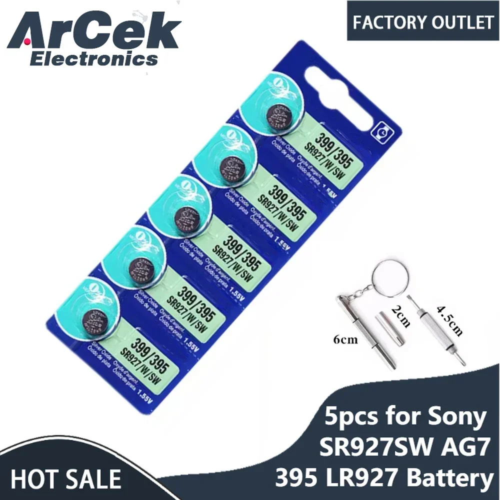5 шт. Литиевые Батарейки для Sony SR927SW AG7 395 LR927 395AL 926F 337 SR920SW SR920