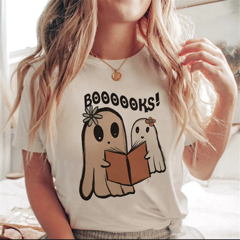 

Fashion Clothing T-Shirt Summer Round Neck Halloween Pattern T-Shirt Top Printing Trend Versatile Short Sleeved Women's T-Shirt.