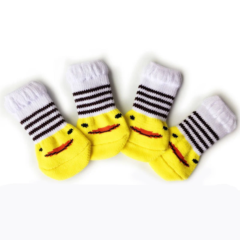 Противоскользящие носки для собак с милым рисунком вязаная теплая защита лап