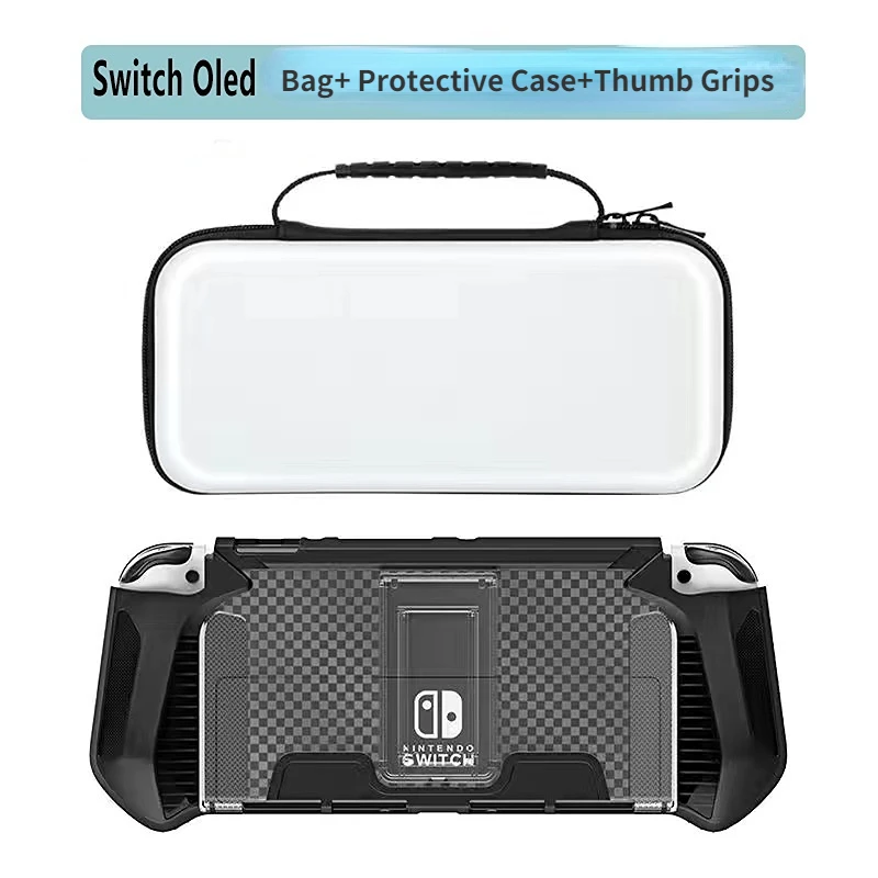 HEYSTOP Nintendo Switch OLED Case with Fixed Stand, Game Bag,TPU Protective Case Compatible with Nintendo Switch OLED Model