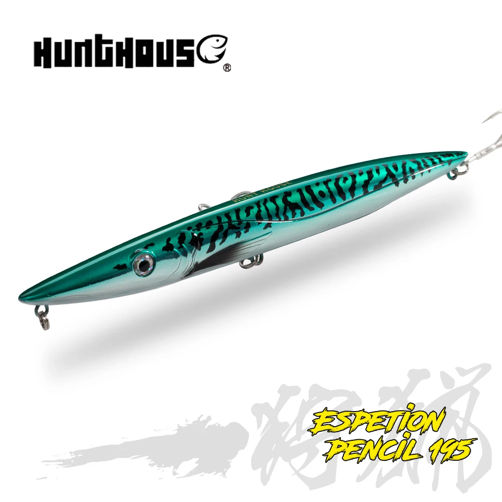 Hunthouse Topwater Pencil Lure Floating 195mm/44g Stickbait Spinning WTD Jerkbait Saltwater baitfish For seabass bluefish