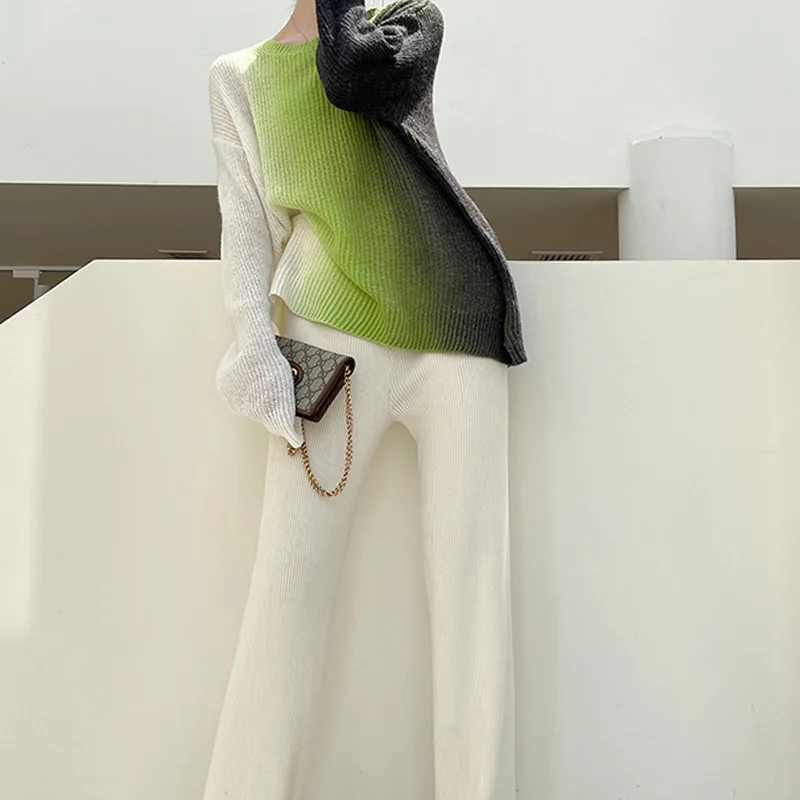 

Женский вязаный мохеровый Топ с длинным рукавом и круглым вырезом