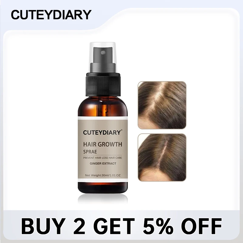 

Ginger Hair Growth Spray For Men Women Fast Growing Hair Essential Oil Hair Care Repair Prevent Hair Loss Oil Scalp Treatment
