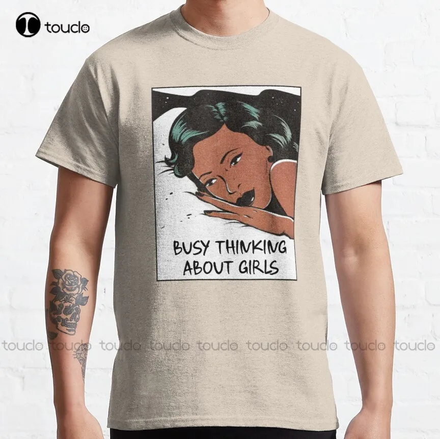 

Busy Thinking About Girls Classic T-Shirt Running Shirt O-Neck Streetwear Oversized Men Tee Shirts Short Sleeve Funny Tee Shirts