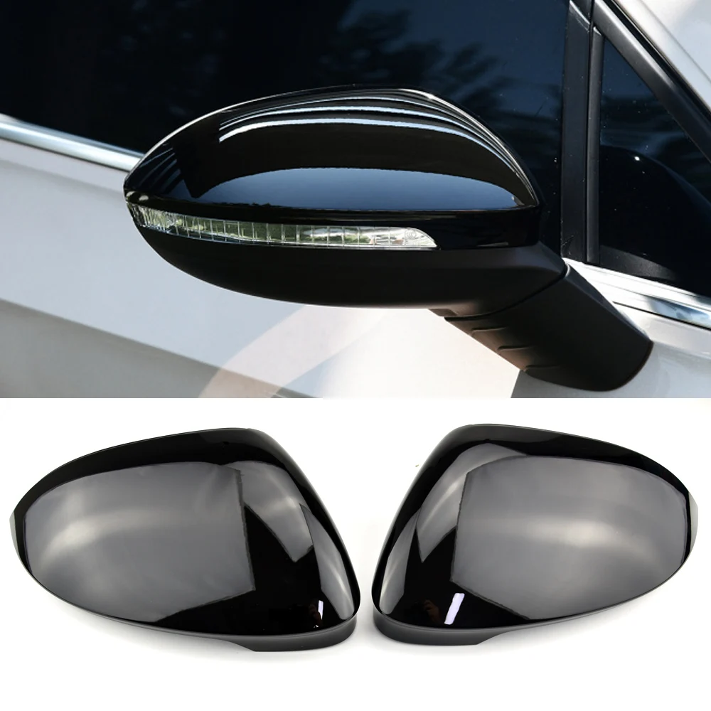 

For VW Golf 8 MK8 2020 2021 Mirror Covers Caps RearView Mirror Case Cover Carbon Look Bright Black Covers