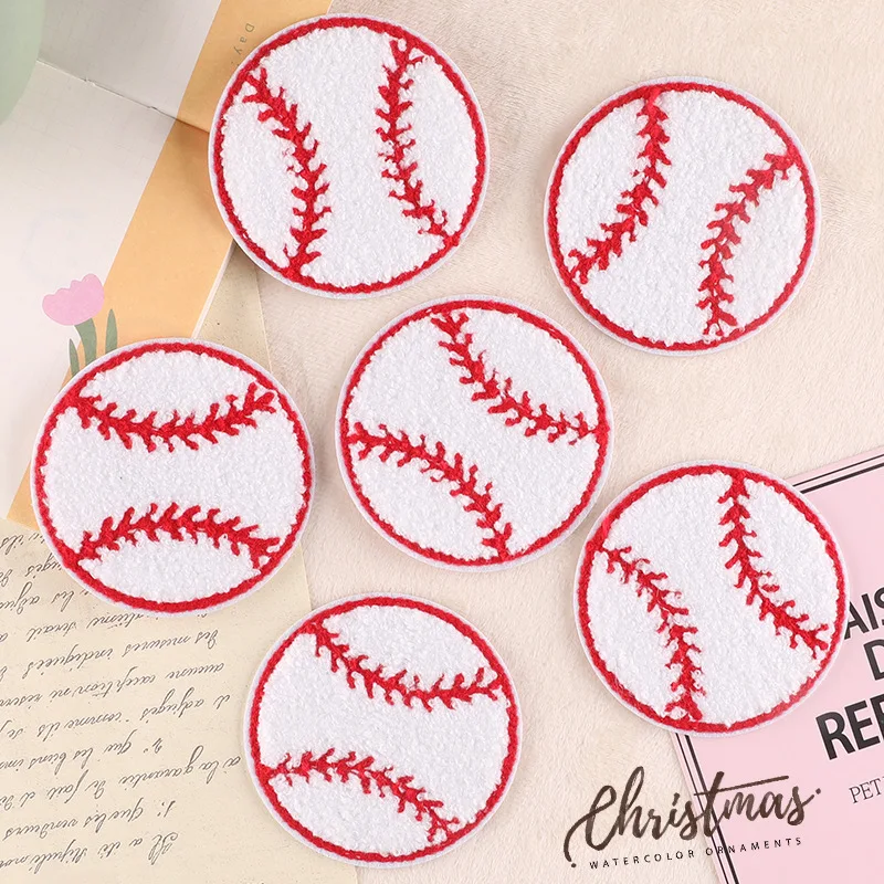 10Pcs Baseball Chenille Embroidery Patches Iron on Patches for Clothing Baseball Sports Lovers Jackets Applique Decoration