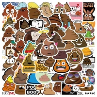 60pcs poo spoof luggage stickers creative trend graffiti personality waterproof laptop decorative stickers stickers