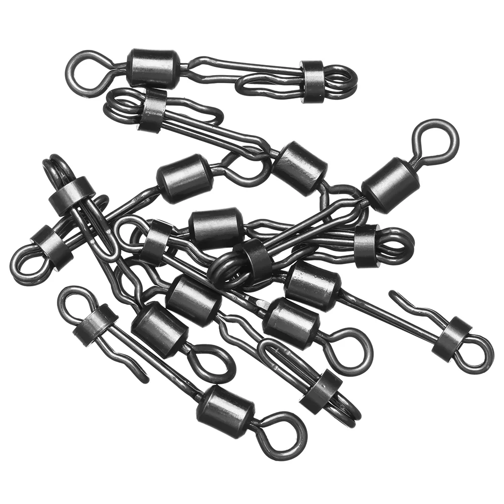 

10Pcs Carp Rolling Swivel With Lock Snap Quick Change 8-Shape Ring Carp Fishing Pellet Line Connector Fishing Accessories