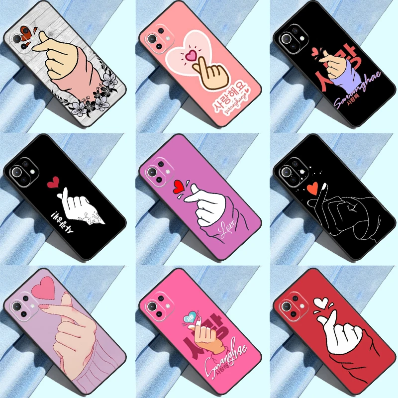 Милый корейский чехол Saranghae I love you для POCO X3 Pro F4 GT M5 M4 F3 чехол для Xiaomi 12S Ultra 12 11 T Pro Mi 11 Lite