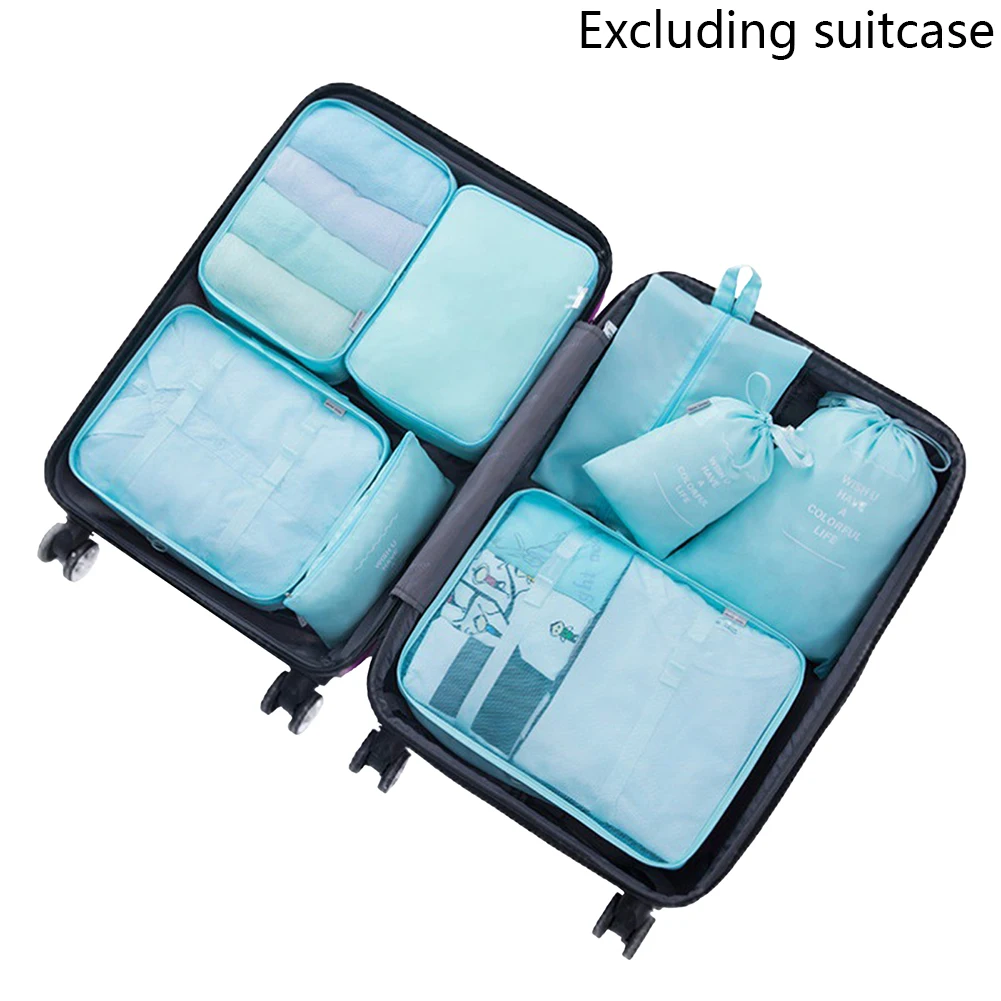 

8 шт./компл. с ручкой износостойкая Складная упаковочная многофункциональная Косметика большой емкости для путешествий обуви одежды