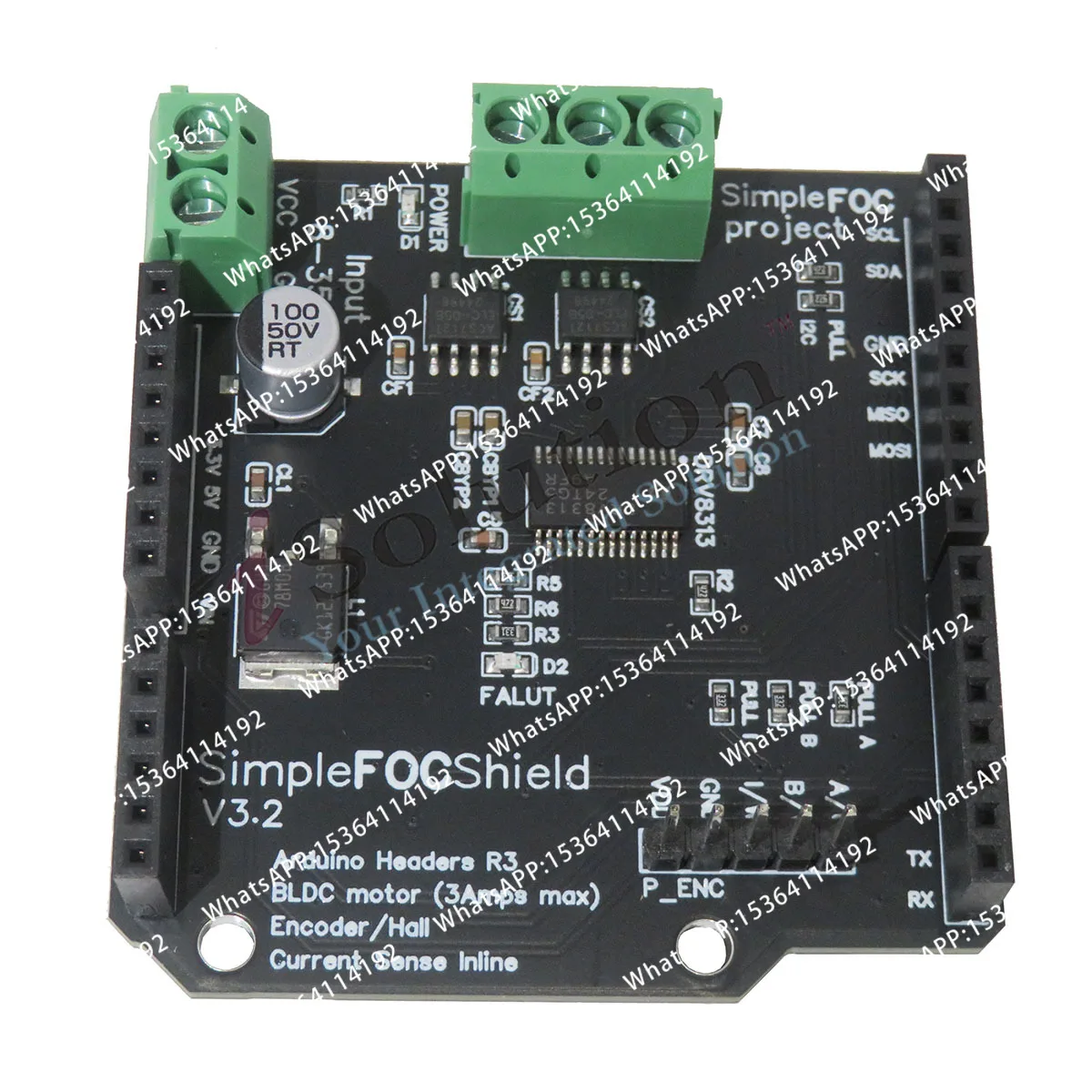 Фото Плата контроллера двигателя SimpleFOC Shield V2.0.4 V3.2 FOC BLDC для Arduino Servo №2