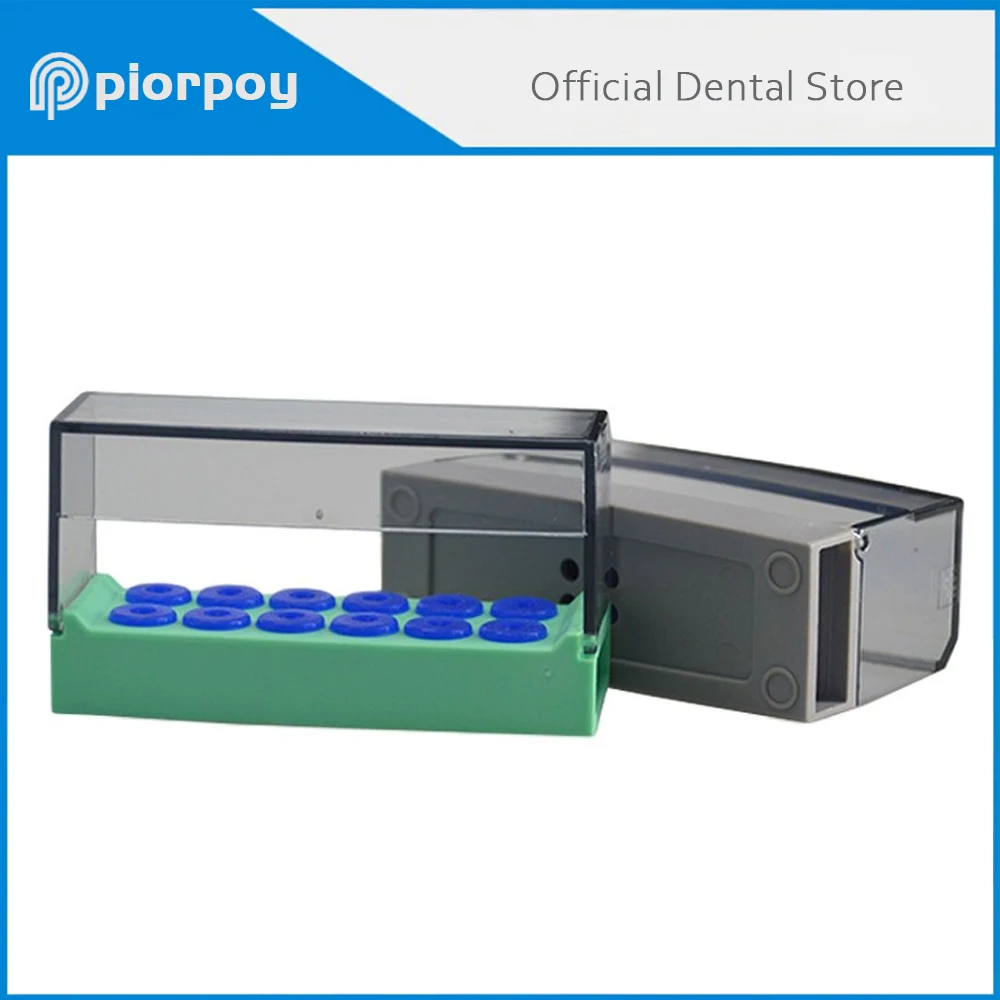 

PIORPOY 12 Holes Dental Endo Holder Block Dentistry Scaler Tips Organizers Disinfection Box Odontologia Sterilizer Case Plastic