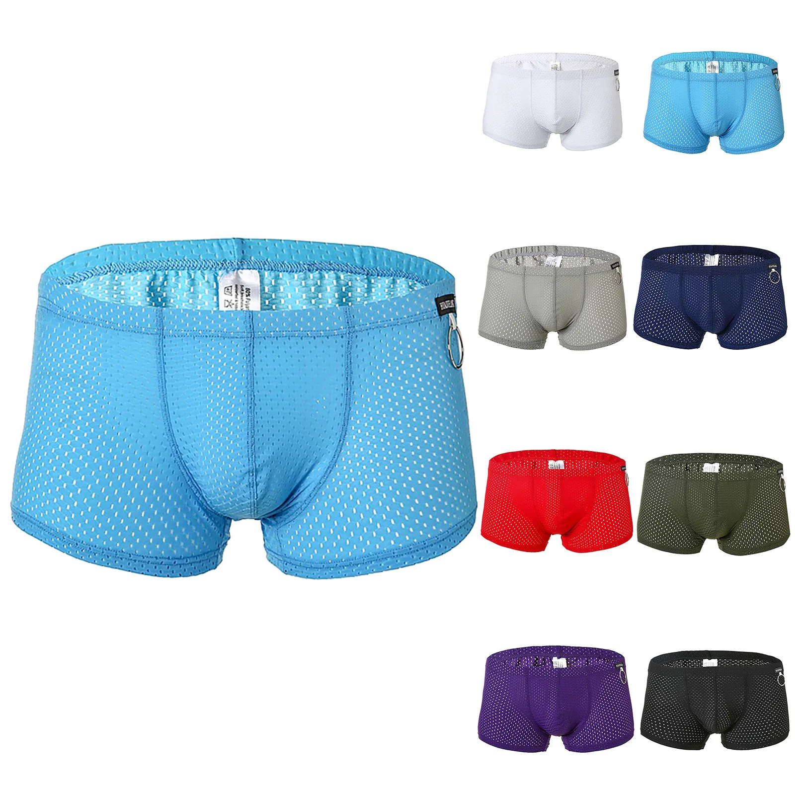 

Mens Boxershorts Set Men Panties Ice Silk Skin Friendly Summer Men Underwear Cotton Crotch Breathable Hollow Shorts Mens Boxer