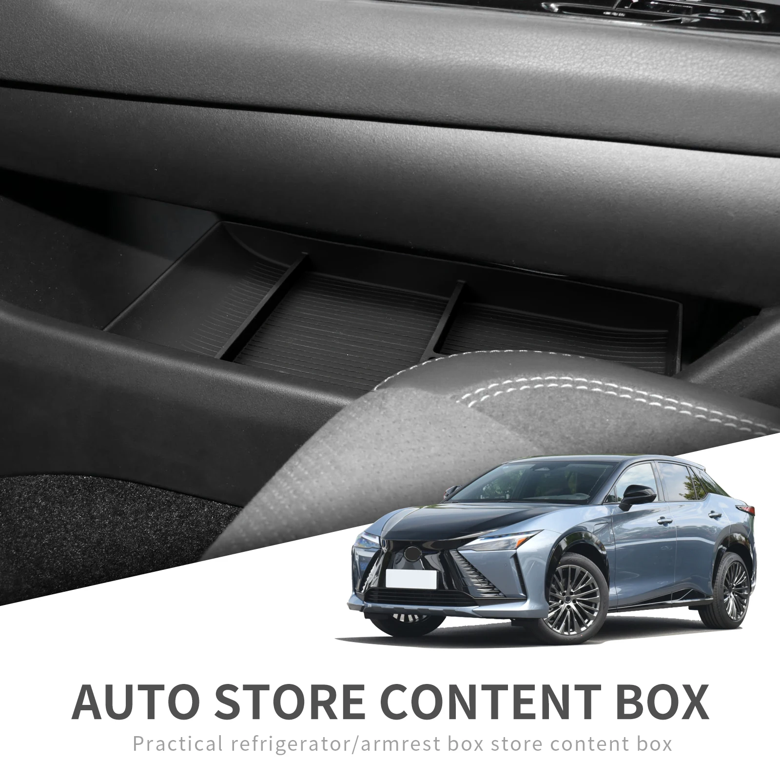 

Smabee Car Central Lower Layer Storage Box for Lexus RZ Center Console Tray Silica Gel Stowing Tidying Organizer Accessories