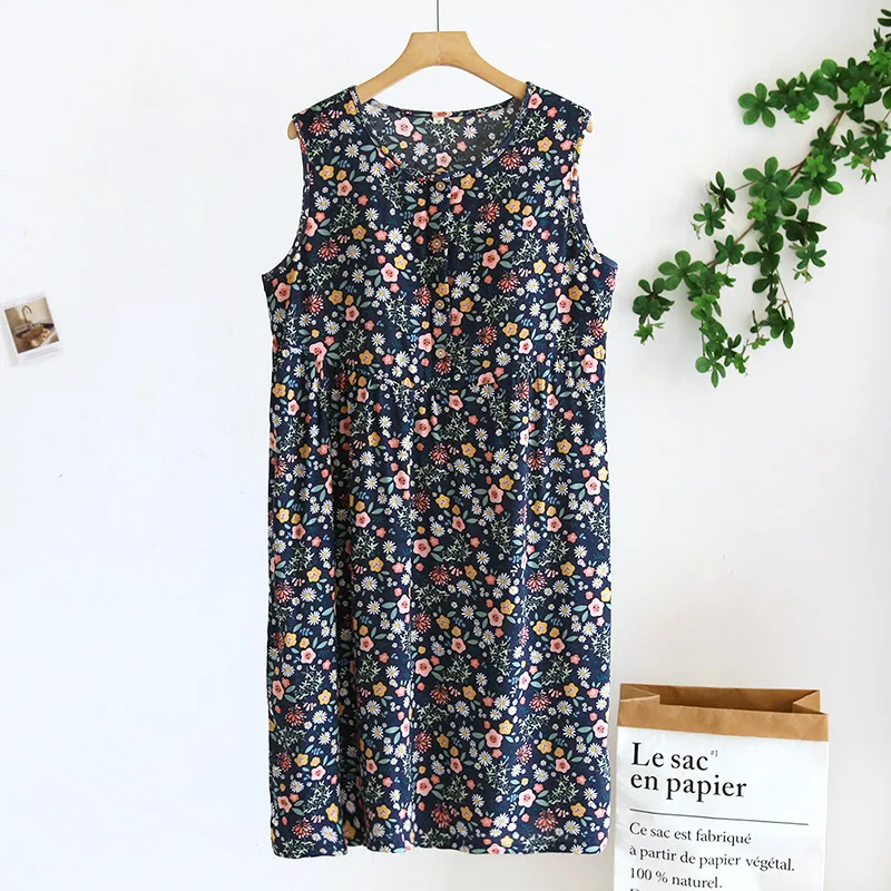 

Hot Summer Clothes Women's Dress Nightgown Room Wear New One Piece Ladies Night Clothes Sleeveless Viscose Nightdress