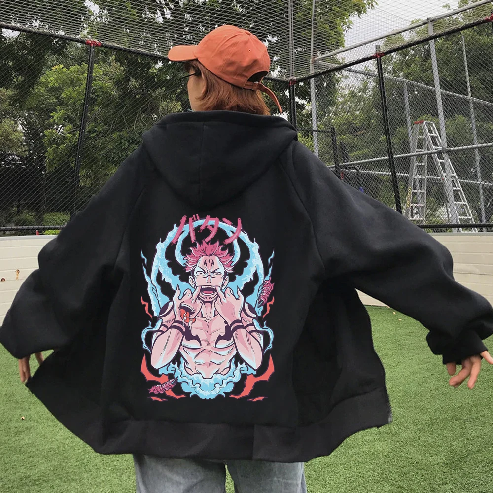 

Худи с капюшоном на молнии в стиле аниме Y2K Харадзюку