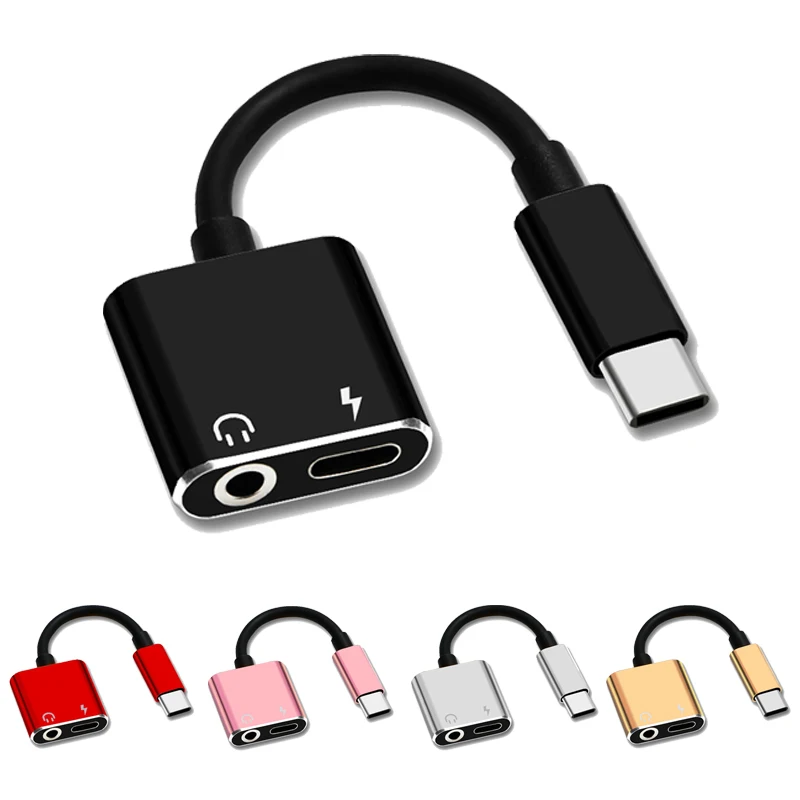 

Type C Adapter 2 In 1 Splitter For Huawei P30 P20 Mate 20 Pro Xiaomi 8 9 Redmi USB C to 3.5 Jack Earphone Audio Converter Cable