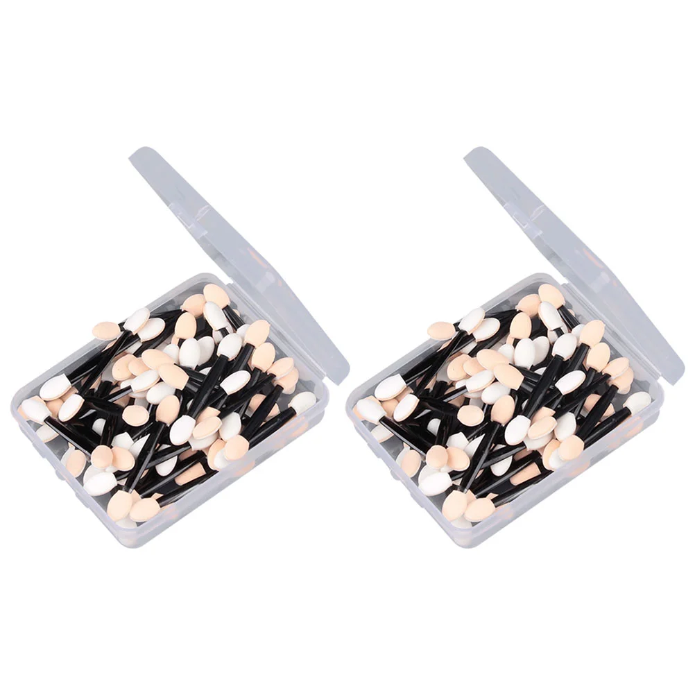 

Eyeshadow Applicators Brush Makeup Eye Disposable Brushes Sponge Short Mini Oval Set Sided Dual Applicator Shadow Tools