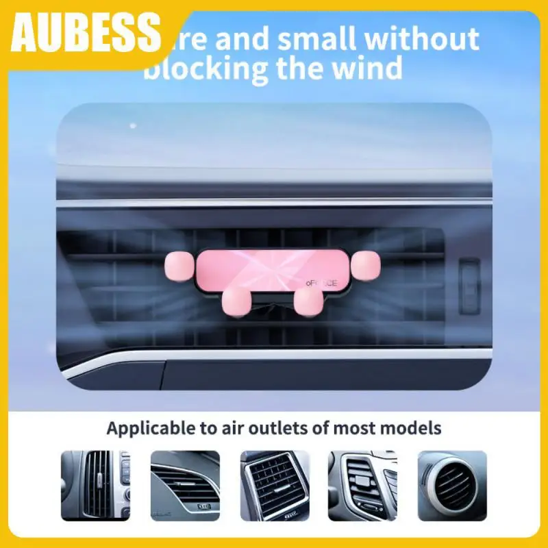 

Universal Air Vent Clip Mount Aluminum Alloy Smartphone Stand Durable Car Phone Holder Multifunctional Car Interior Accessories