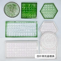 silicone mold for resin large clover tray round coaster tray tea plate diy epoxy resin mold for home decoration craf making