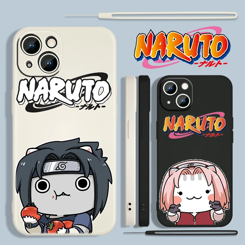 

Boy Anime NARUTO Cute For Apple iPhone 13 12 Mini 11 Pro XS MAX XR X 8 7 6S SE Plus Liquid Rope Silicone Phone Case Capa Cover