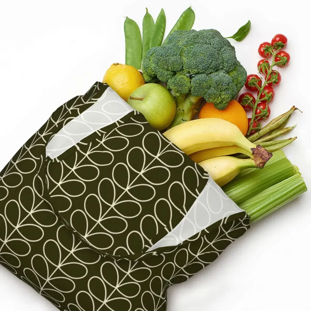 Изготовленная на заказ сумка для покупок Orla Kiely с линейным стержнем Kelp женская