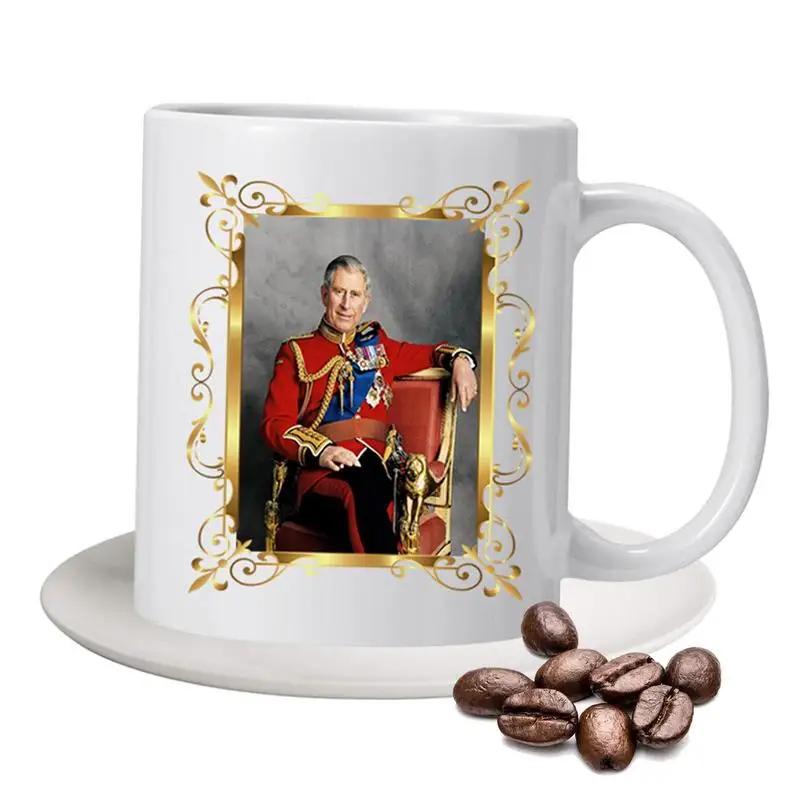 

King Charles III Tea Cup Interesting Hot Cocoa Mugs 350ml Ceramic Mugs Congratulate Cup 202 King Of England Coronation Mug
