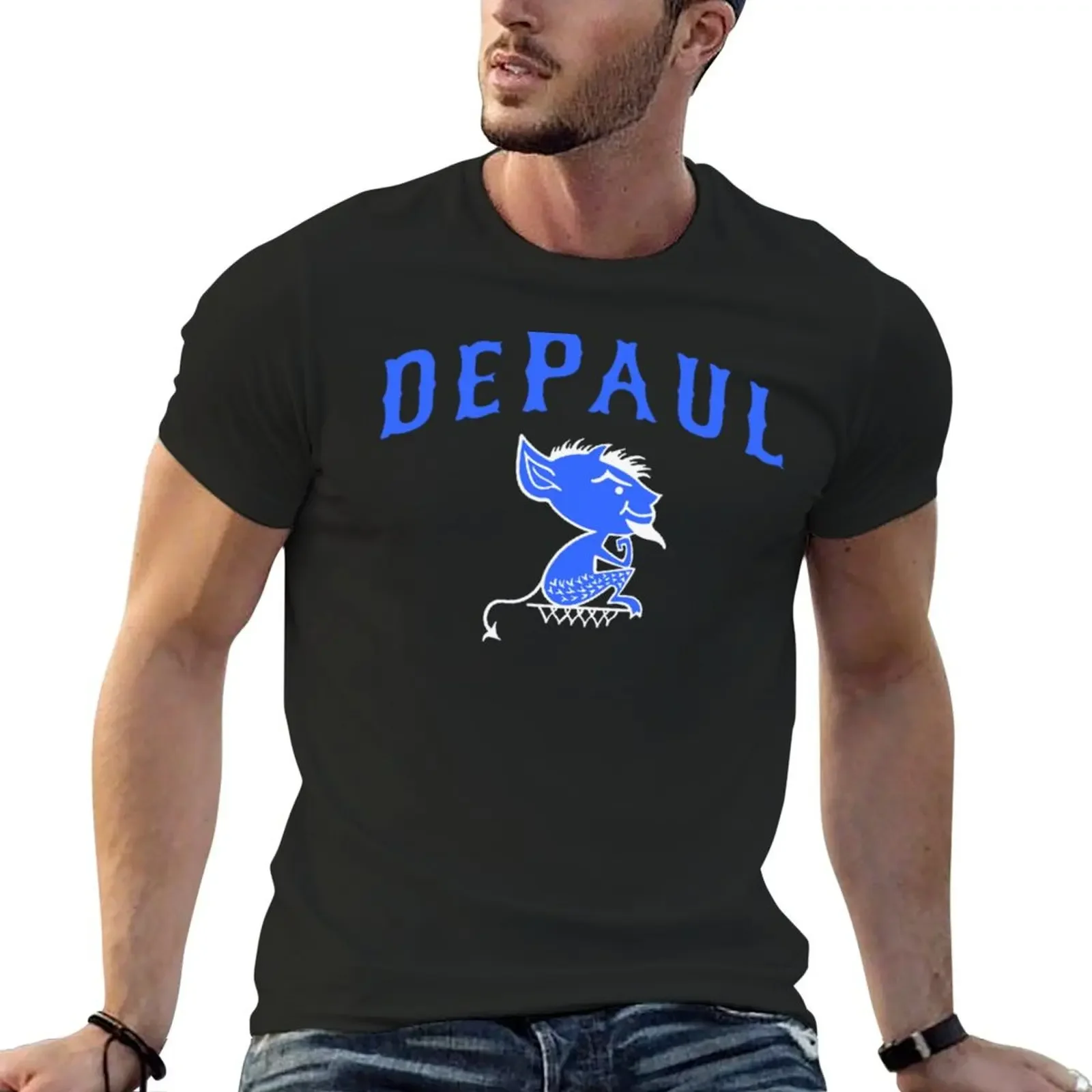 Футболка DepaulRetro DePaul дизайн талисмана винтажная футболка_by MalmoDesigns_ милые топы