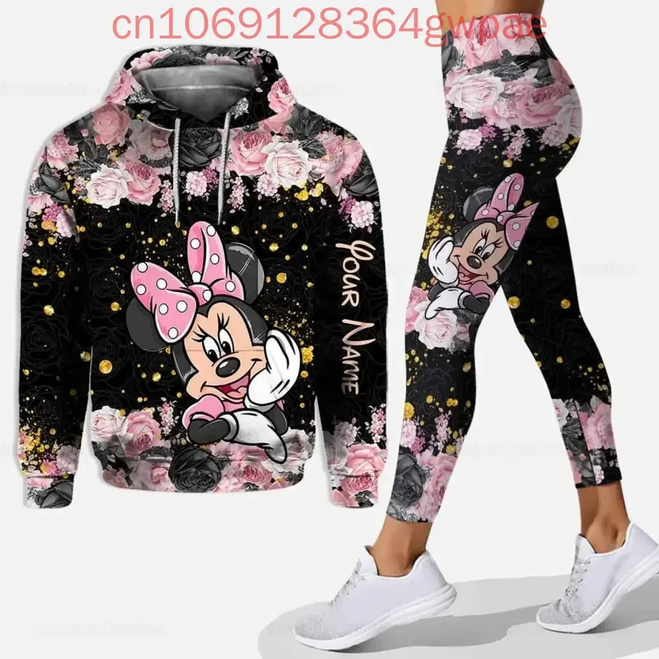 Рождественская толстовка с капюшоном и леггинсы Disney Minnie Mouse комплект для йоги