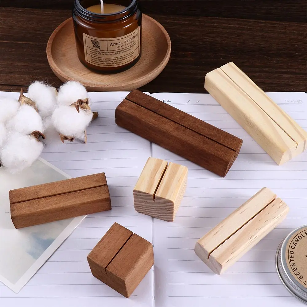 

1PC Wooden Place Card Holders Table Number Stands Picture Holder Sign Holders for Wedding Dinner Home Party Events Decoration