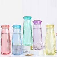 420ml glass water bottle rhombus for outdoor drinking kettle portable fruit juice for outdoor