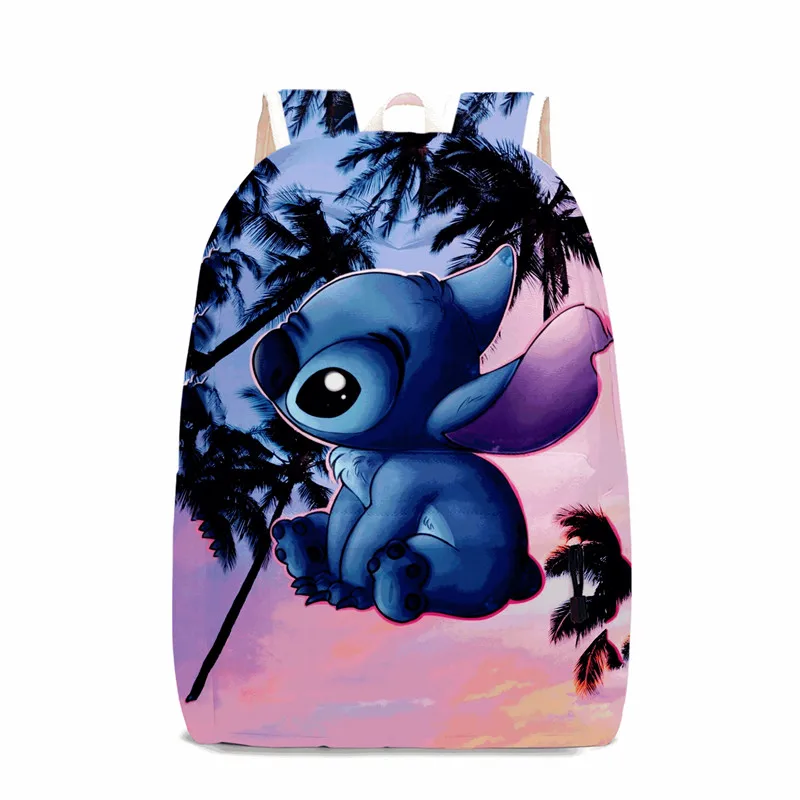 Genuine Lilo and Stitch Backpacks Disney Stitch Cute Gradient Print School Bag for Women Children's Casual Backpack Rucksack