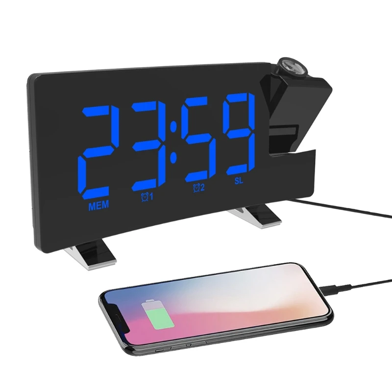 

Digital Alarm Clock Large Projection Fit for Bedrooms LED Display Snooze Ceiling Clock for Kid Elderly Projector