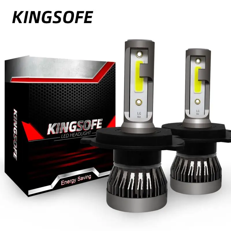 

Kingsofe 2x H4 LED Headlight Conversion C6 Turbo Fan Kit COB Hi/Lo Beam Bulb 90W 12000LM White High Power 6000K Car Accessories