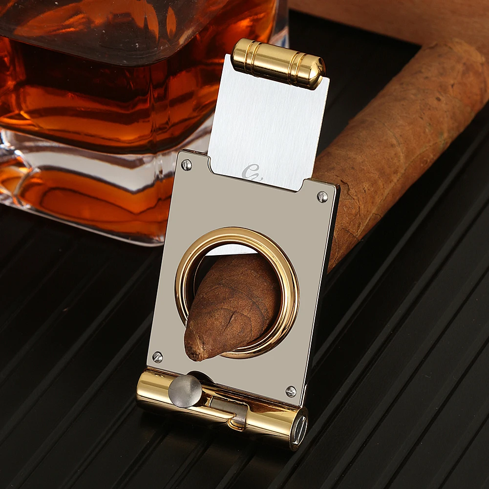 

GALINER New Guillotine Cigar Cutter With Punch Metal Cigar Knife Stainless Steel Cigar Punch Tobacco Cut Tool Drill Hole